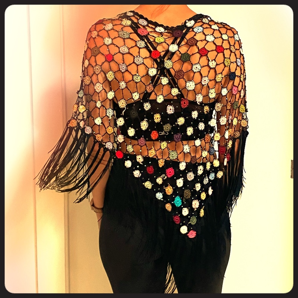 Beaded crochet poncho 💕